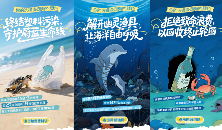 交互海报丨世界海洋日：你的选择，决定了海的颜色